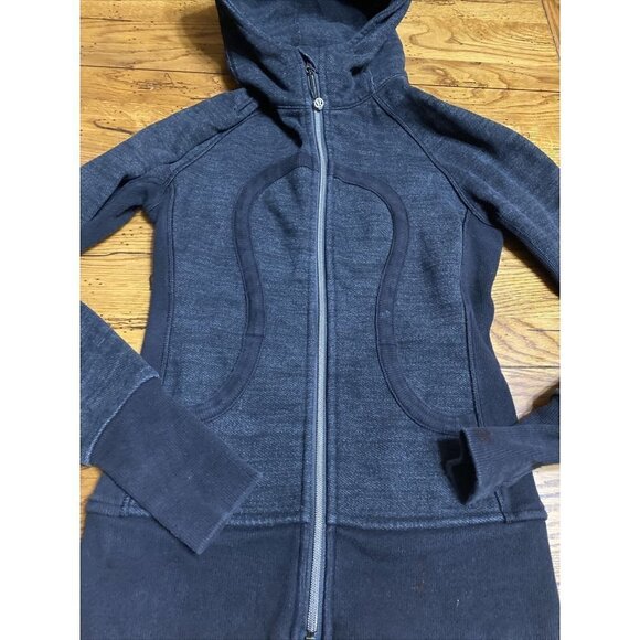 lululemon Gray & Black Scuba Full Zip Hooded Hoodie - 2 - Picture 2 of 10